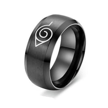 Vnox anime naruto ring black stainless steel mens ring party accessories usa size