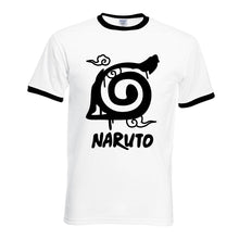anime Uzumaki Naruto tee shirt homme short sleeve contrast collar t-shirts man 2017 new funny konoha print hit color t shirts pp