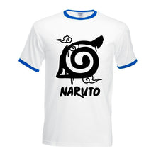 anime Uzumaki Naruto tee shirt homme short sleeve contrast collar t-shirts man 2017 new funny konoha print hit color t shirts pp