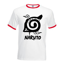 anime Uzumaki Naruto tee shirt homme short sleeve contrast collar t-shirts man 2017 new funny konoha print hit color t shirts pp